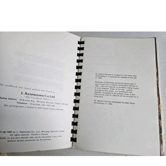 Saskatoon Saskatchewan Recipes Cookbook Vintage St Gerard School - Picture 3 of 5